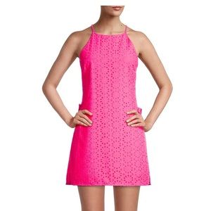 NWT Pearl halter romper raspberry neon Sunburst eyelet size 10 Lilly Pulitzer